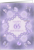 65th Birthday Lilac Flowers card