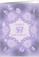 57th Birthday Lilac Flowers card