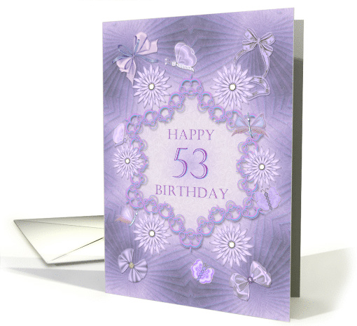 53rd Birthday Lilac Flowers card (1313862)