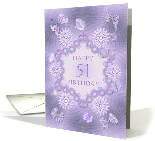 51st Birthday Lilac Flowers card (1313868)