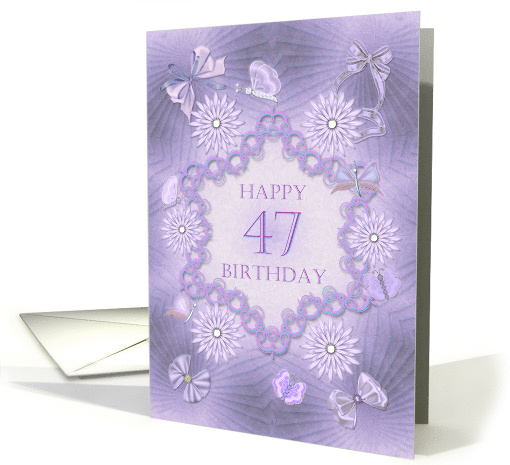 47th Birthday Lilac Flowers card (1313876)