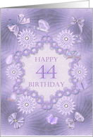 44th Birthday Lilac Flowers card