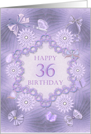 36th Birthday Lilac Flowers card