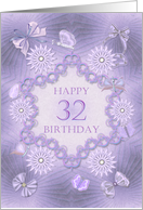 32nd Birthday Lilac Flowers card