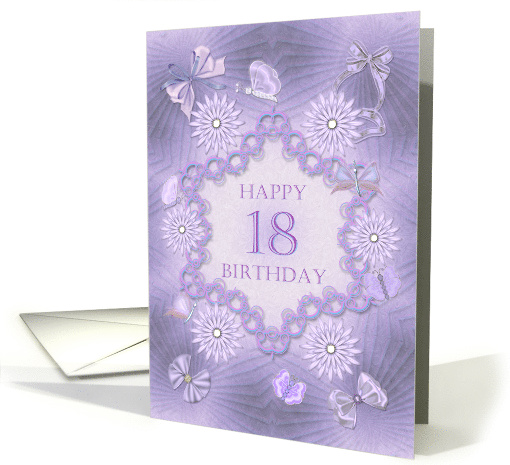 18th Birthday Birthday Lilac Flowers card (1314146)