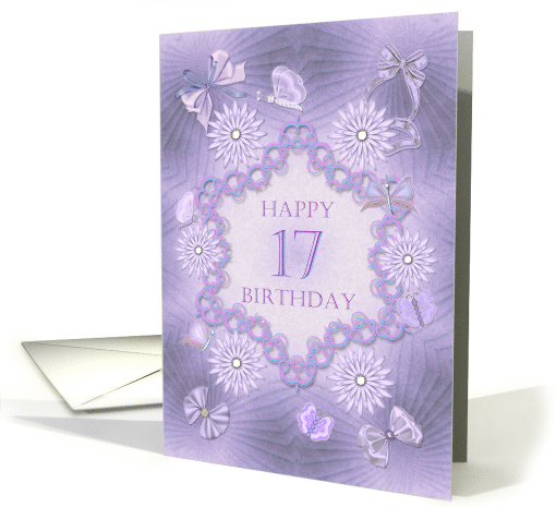 17th Birthday Birthday Lilac Flowers card (1314148)