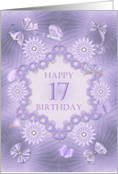 17th Birthday Birthday Lilac Flowers card