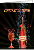 Congratulations, Vasectomy, with Splashing Wine card