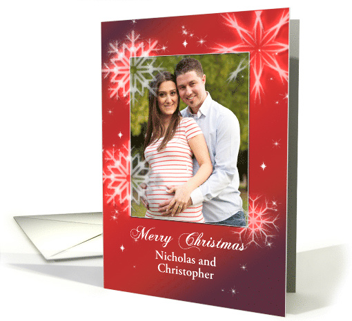 Add Your Picture and Name, Snowflake Christmas card (1333532)