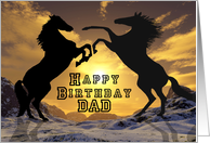 Mighty stallions on a birthday card for a son card