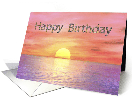 Sunset over the Ocean birthday card (196867)