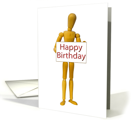 Wooden man Birthday card (203516)