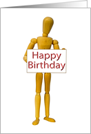 Wooden man Birthday card