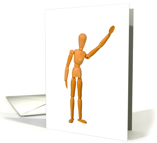 Birthday, Wooden Man Saying Hi card (203560)