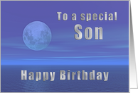Son, Birthday, Moon and Ocean, card