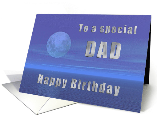 Dad, Birthday, Moonlight over the Ocean card (203739)