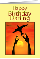 Darling, Birthday, Freeing a Bird card