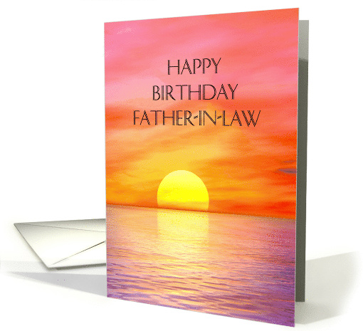 Father-in-Law, Birthday,Sunset over the Ocean card (209584)