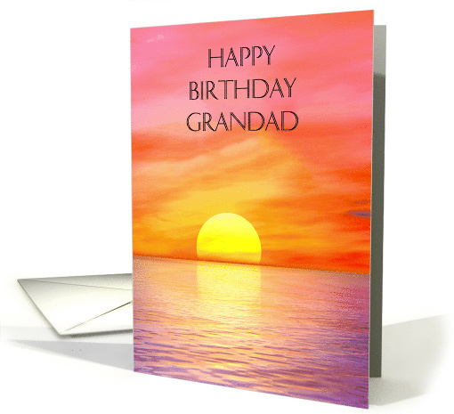 Grandad Birthday with a Sunset over the Ocean card (209594)