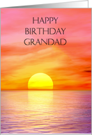 Grandad Birthday with a Sunset over the Ocean card
