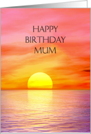 Mum, Birthday,Sunset over the Ocean card