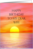 Wife, Birthday,Sunset over the Ocean card