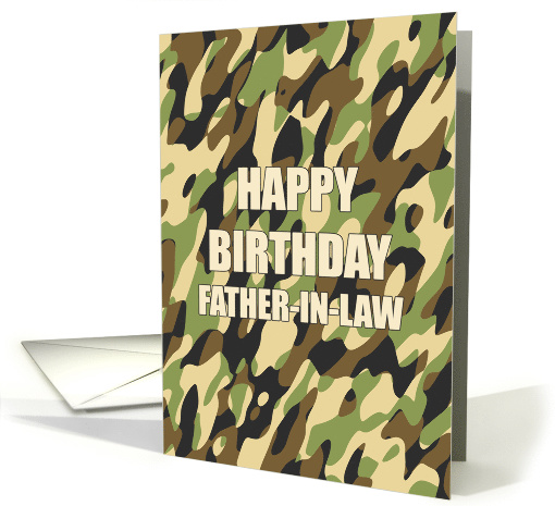 Camouflage Birthday for Father-in-Law card (212496)