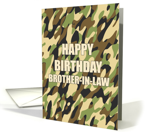 Camouflage Birthday for Brother-in-Law card (212498)