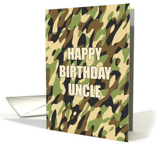 Camouflage Birthday for Uncle card (212500)