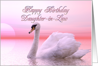 Daughter-in-kaw Birthday Pink Swan card