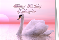 Goddaughter Birthday Pink Swan card