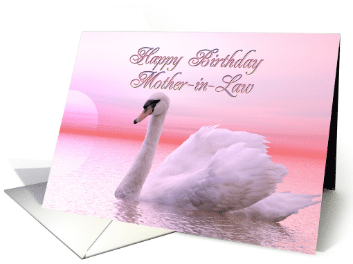 Mother-in-law Birthday Pink Swan card (228839)