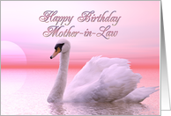 Mother-in-law Birthday Pink Swan card