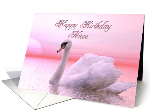 Niece Birthday Pink Swan card (228841)