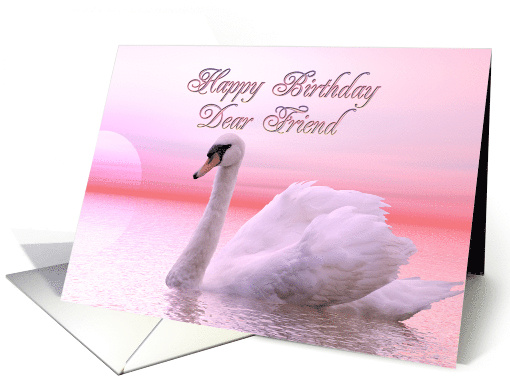 Friend Birthday Pink Swan card (228851)