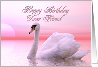 Friend Birthday Pink Swan card