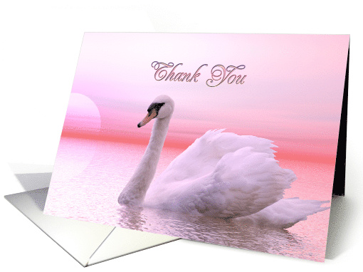 Thank You Pink Swan card (228855)