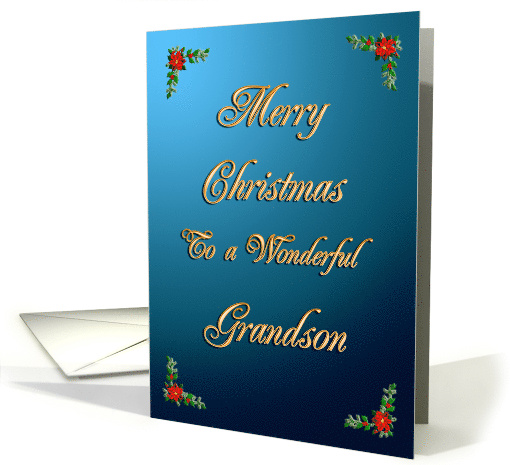 Grandson Elegant Christmas card (229168)