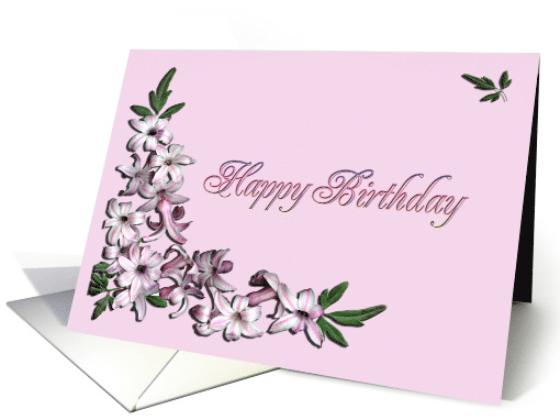 Hyacinth Flowers Happy Birthday card (230529)