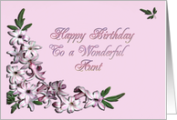 Aunt Birthday Flowers card