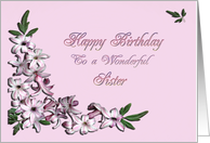 Sister Birthday Flowers card