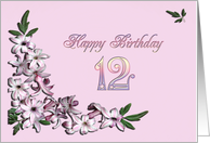12th Birthday Hyacinth Flowers card