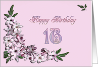 16th Birthday Hyacinth Flowers card