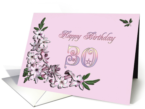 30th Birthday Hyacinth Flowers card (230932)