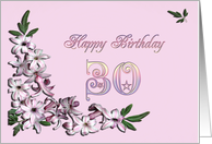 30th Birthday Hyacinth Flowers card