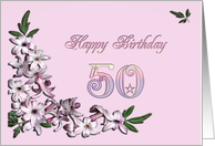 50th Birthday Hyacinth Flowers card