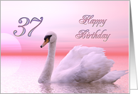 37th Birthday Pink Swan card