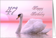 47th Birthday Pink Swan card