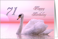 71st Birthday Pink Swan card