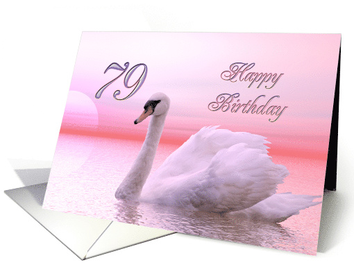 79th Birthday Pink Swan card (232155)